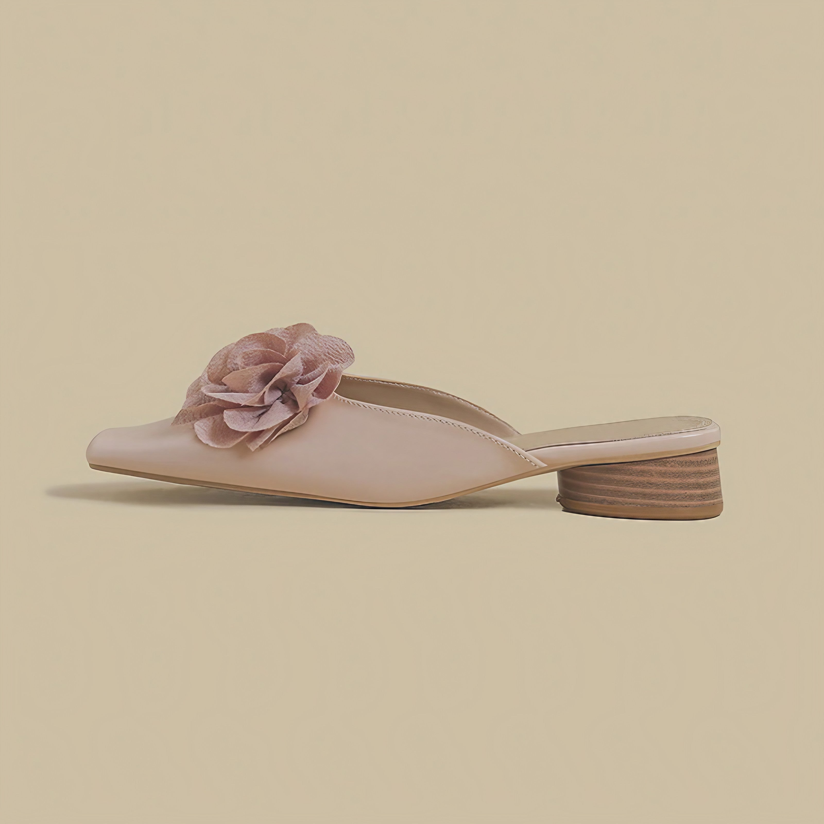 Elegant Rose Accent Mules