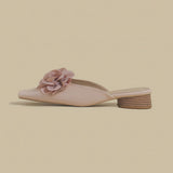 Elegant Rose Accent Mules