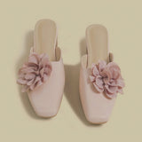 Elegant Rose Accent Mules