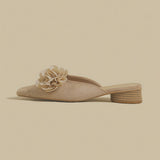 Elegant Rose Accent Mules