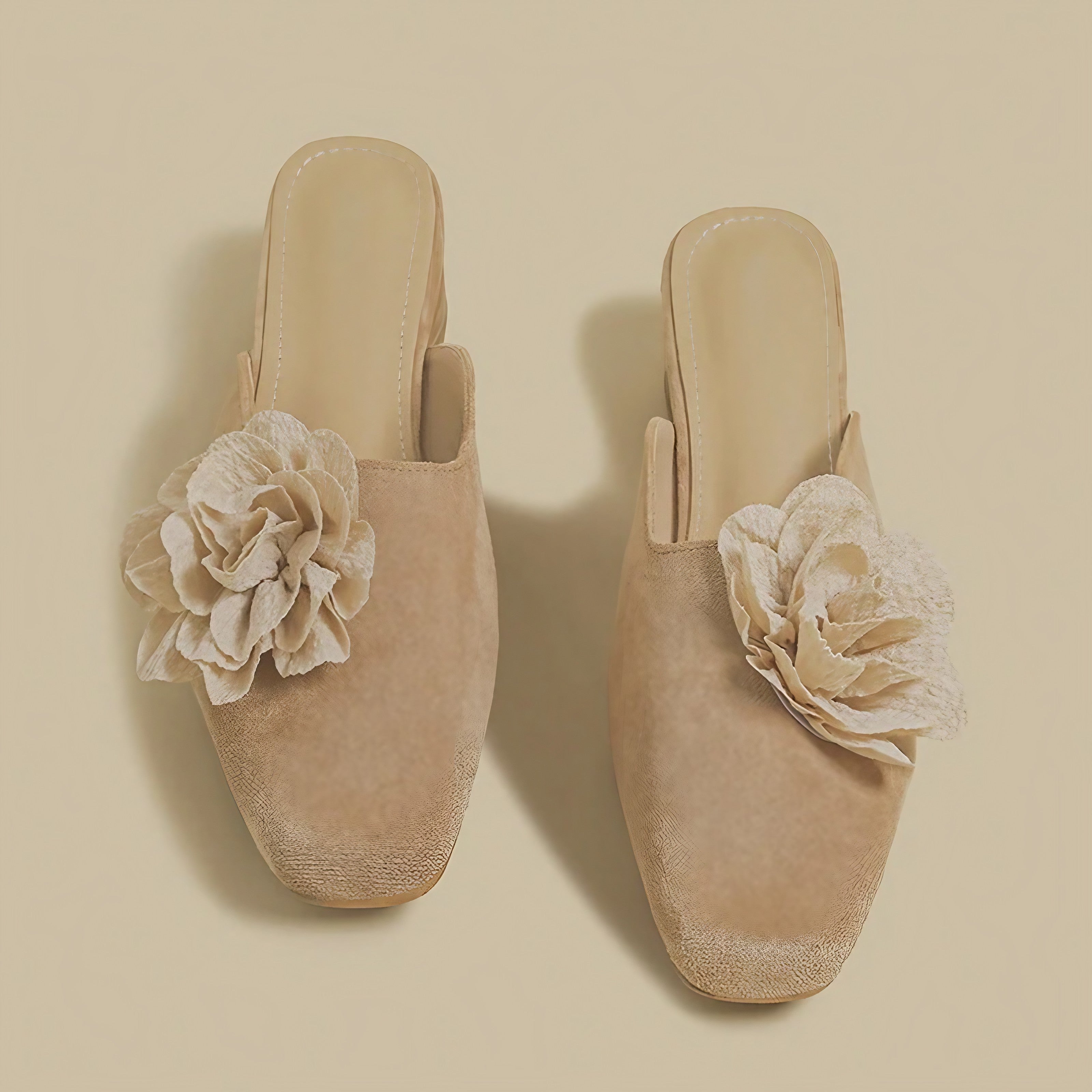 Elegant Rose Accent Mules