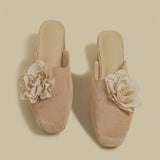 Elegant Rose Accent Mules