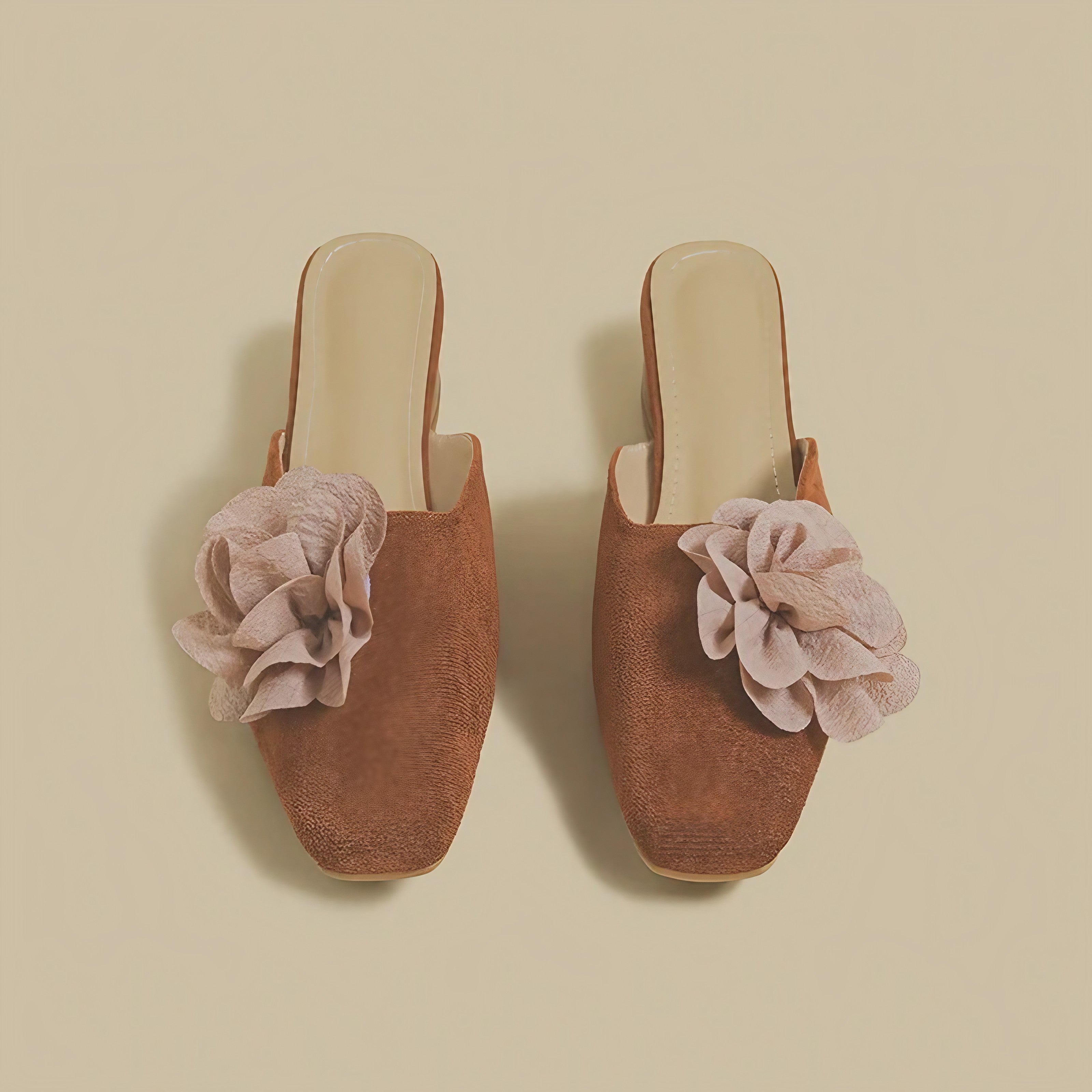 Elegant Rose Accent Mules