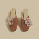 Elegant Rose Accent Mules