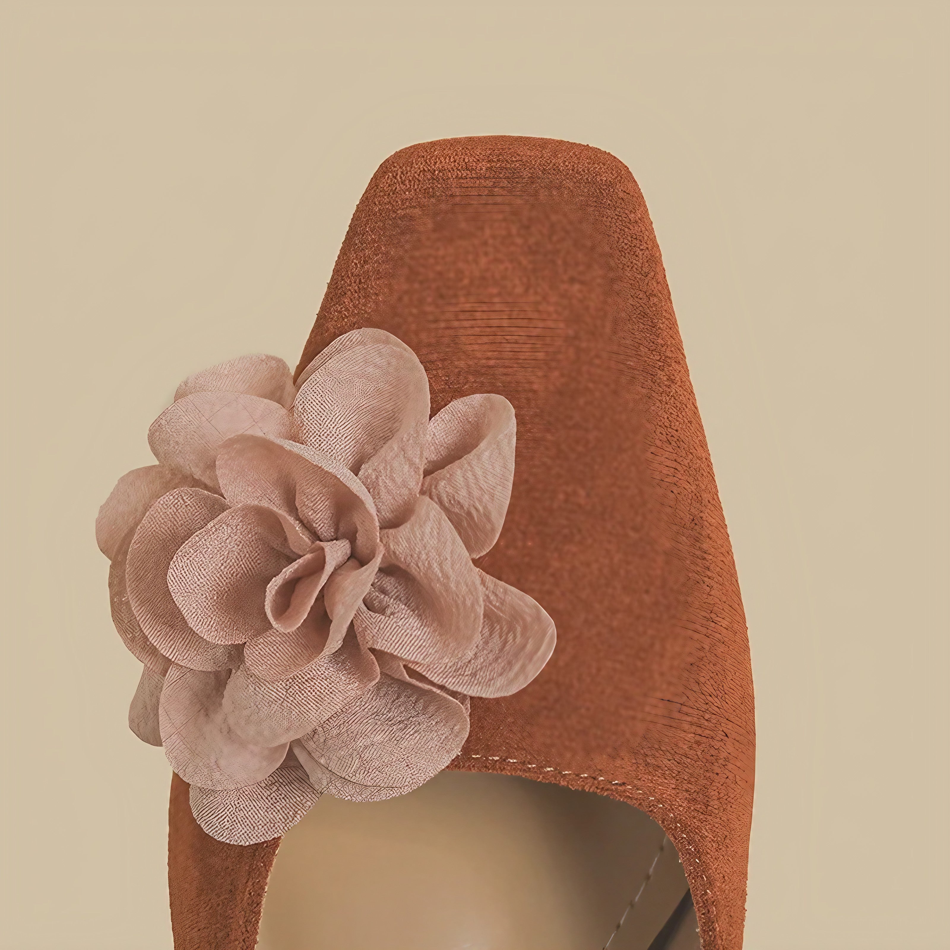 Elegant Rose Accent Mules