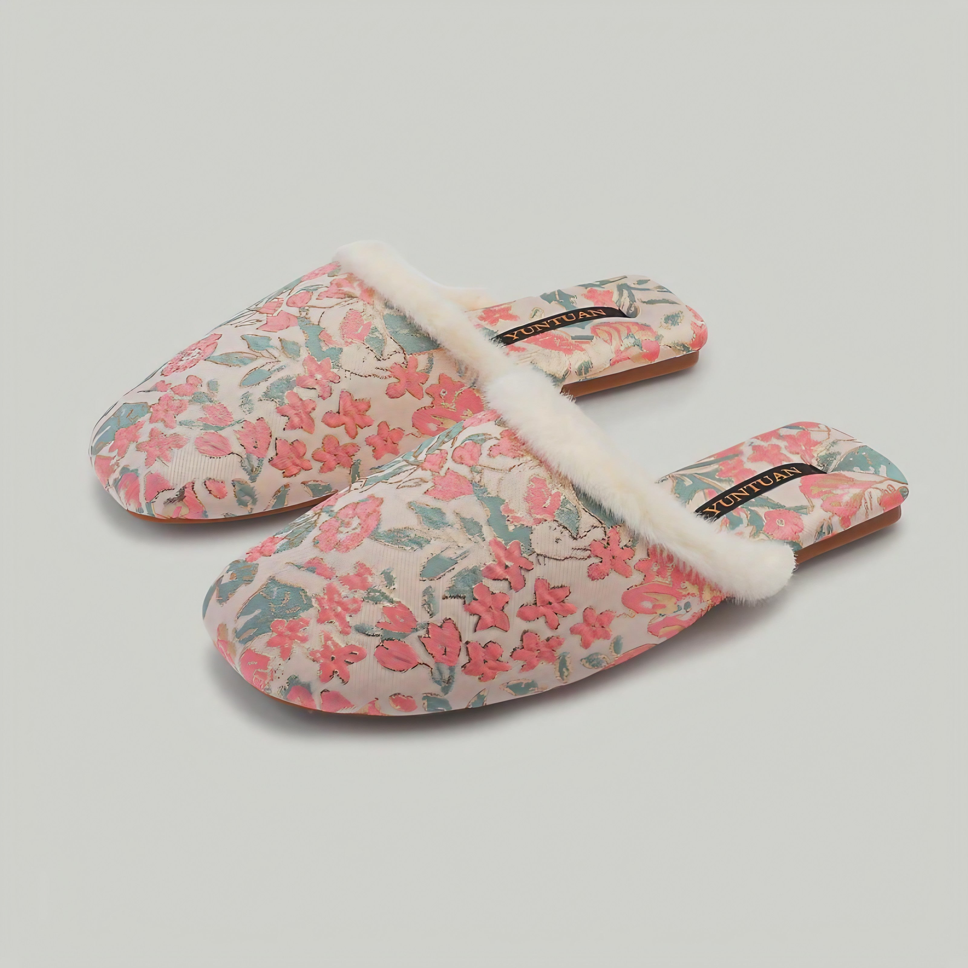 Floral Cozy Mule Slippers