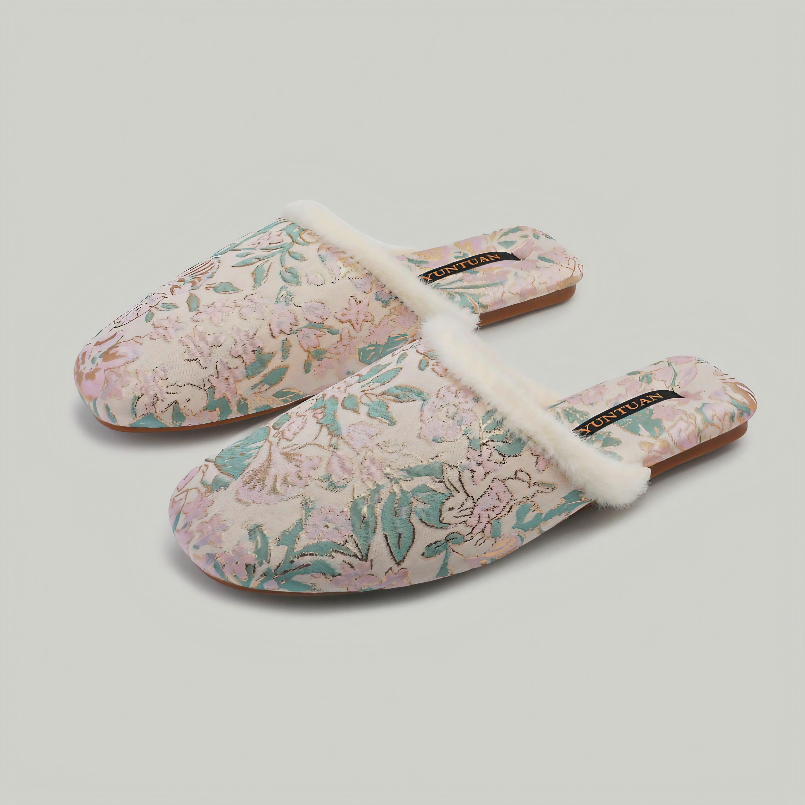 Floral Cozy Mule Slippers