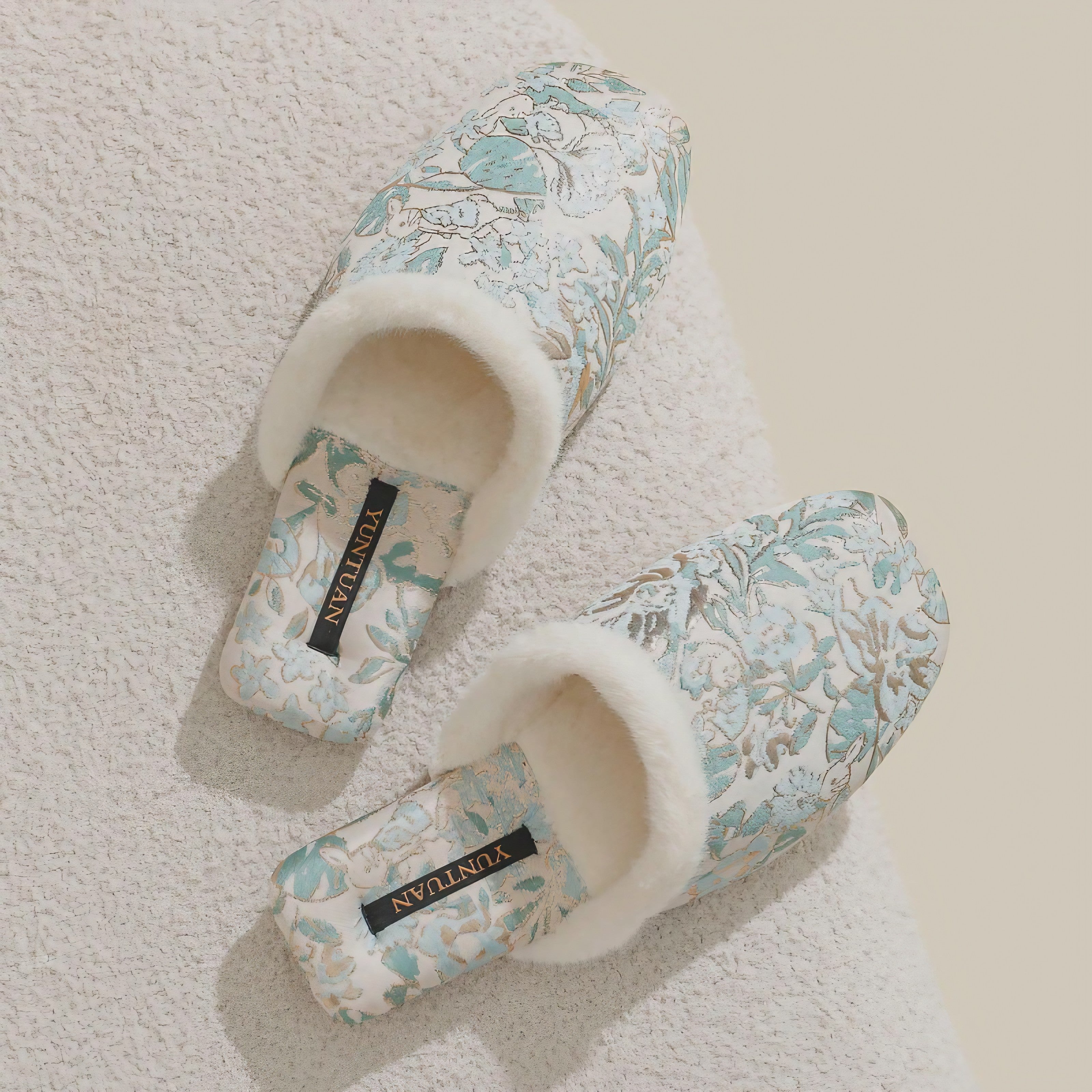 Floral Cozy Mule Slippers