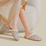 Floral Cozy Mule Slippers