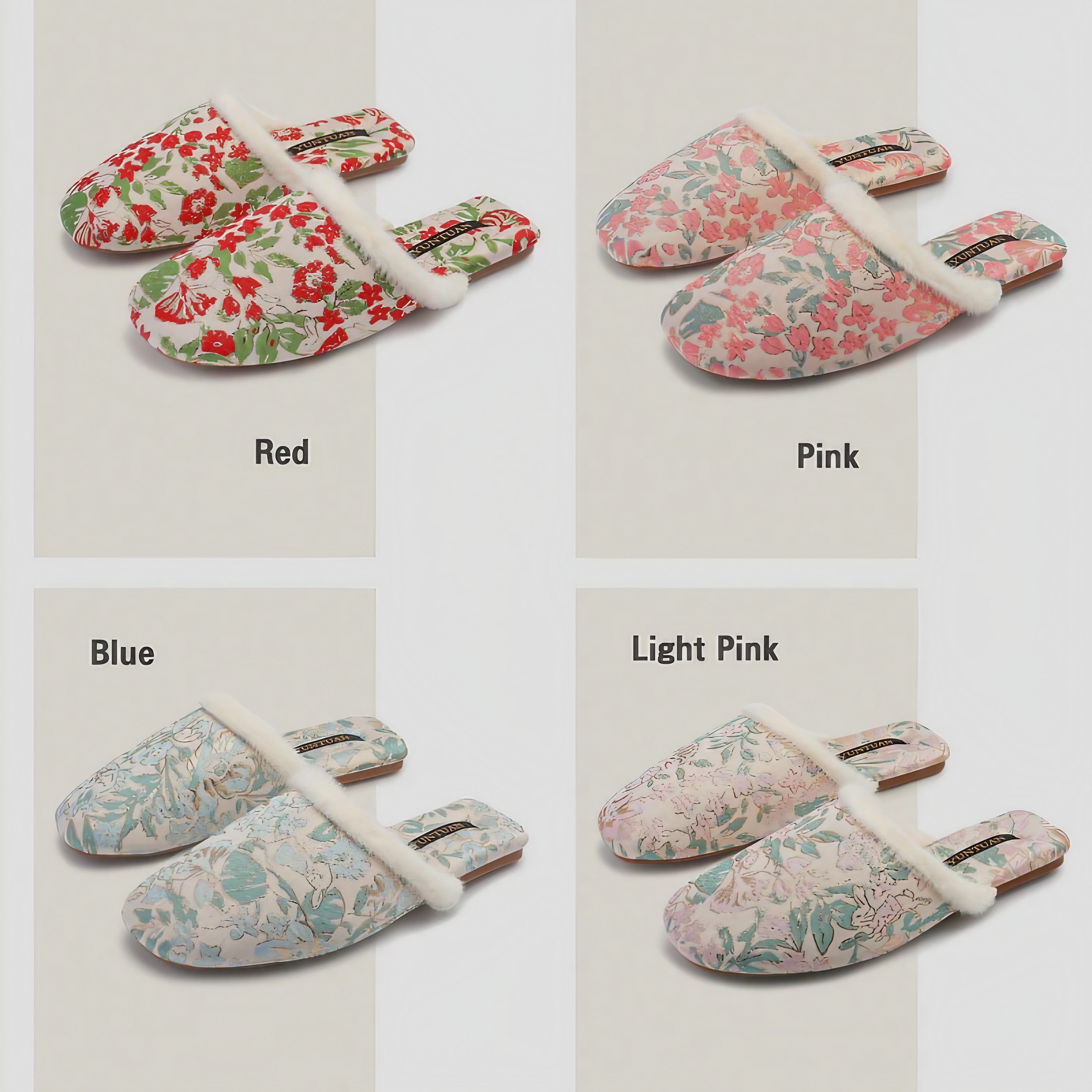 Floral Cozy Mule Slippers