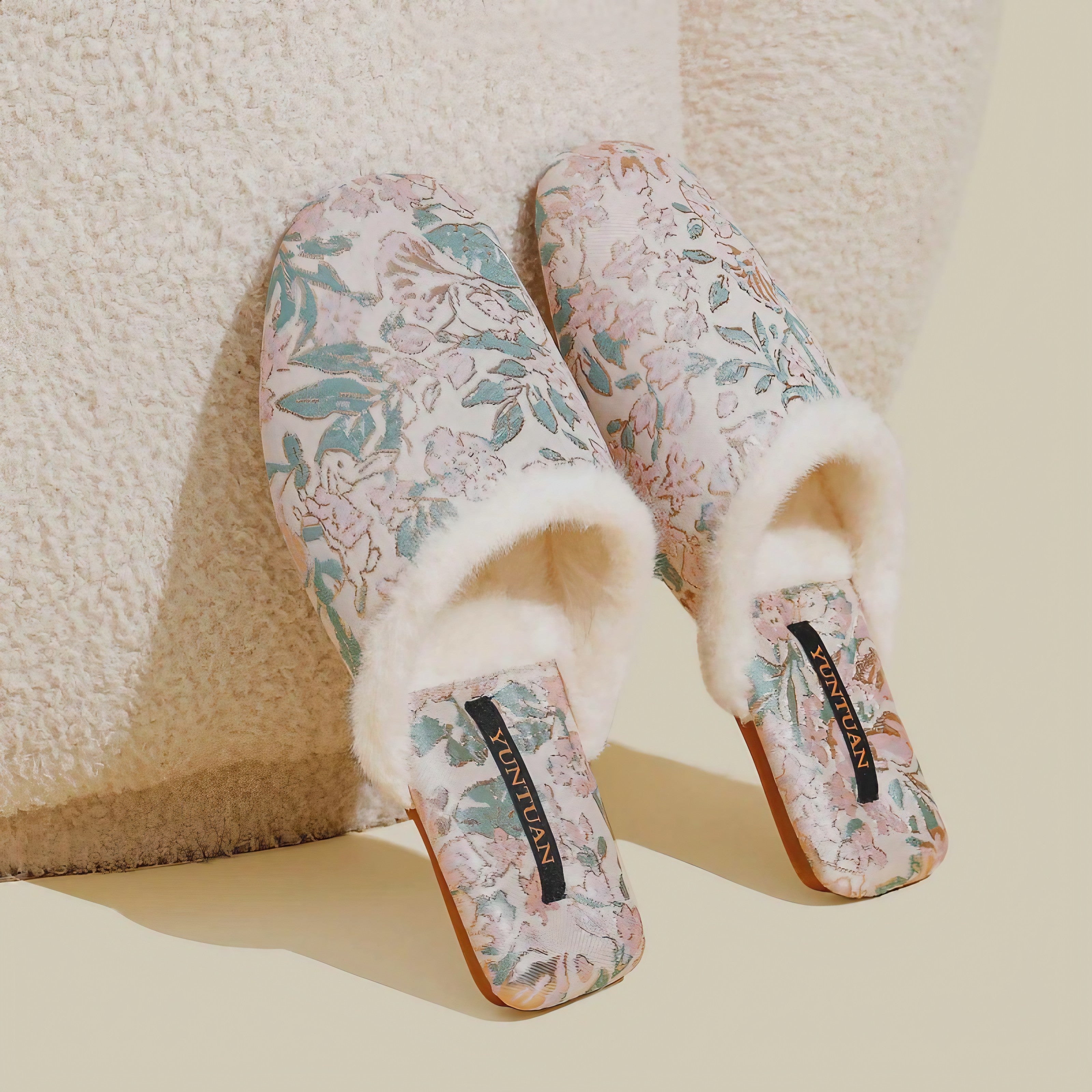 Floral Cozy Mule Slippers