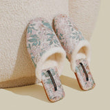 Floral Cozy Mule Slippers