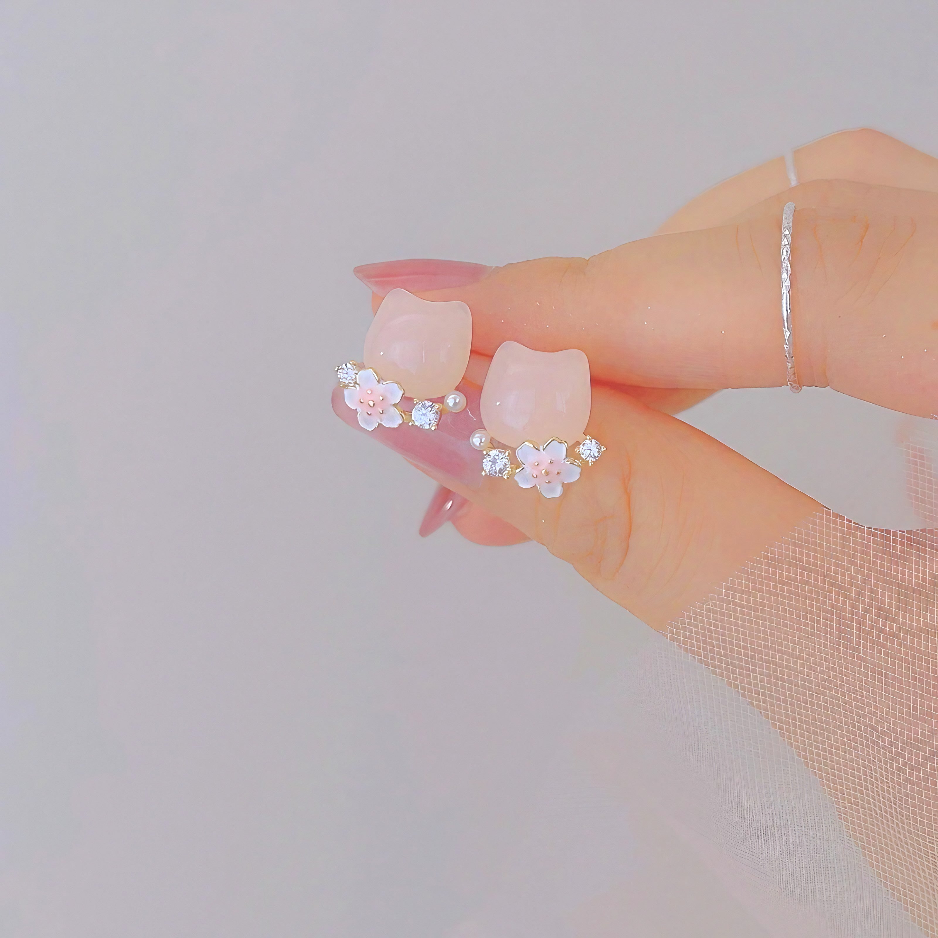 Floral Meow Earrings