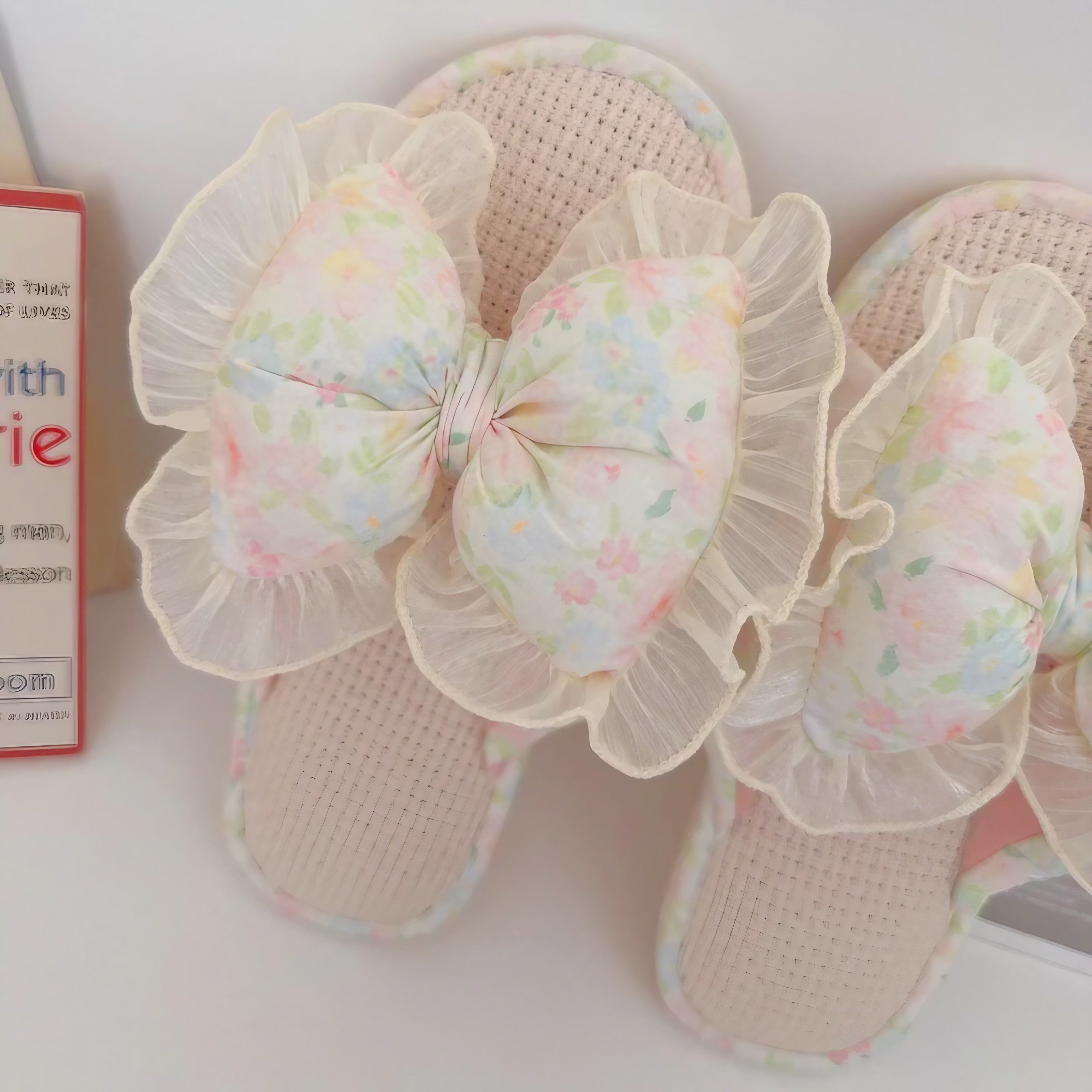 Floral Ruffle Muse Slippers