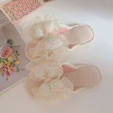 Floral Ruffle Muse Slippers