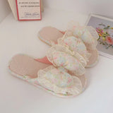 Floral Ruffle Muse Slippers