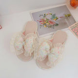 Floral Ruffle Muse Slippers