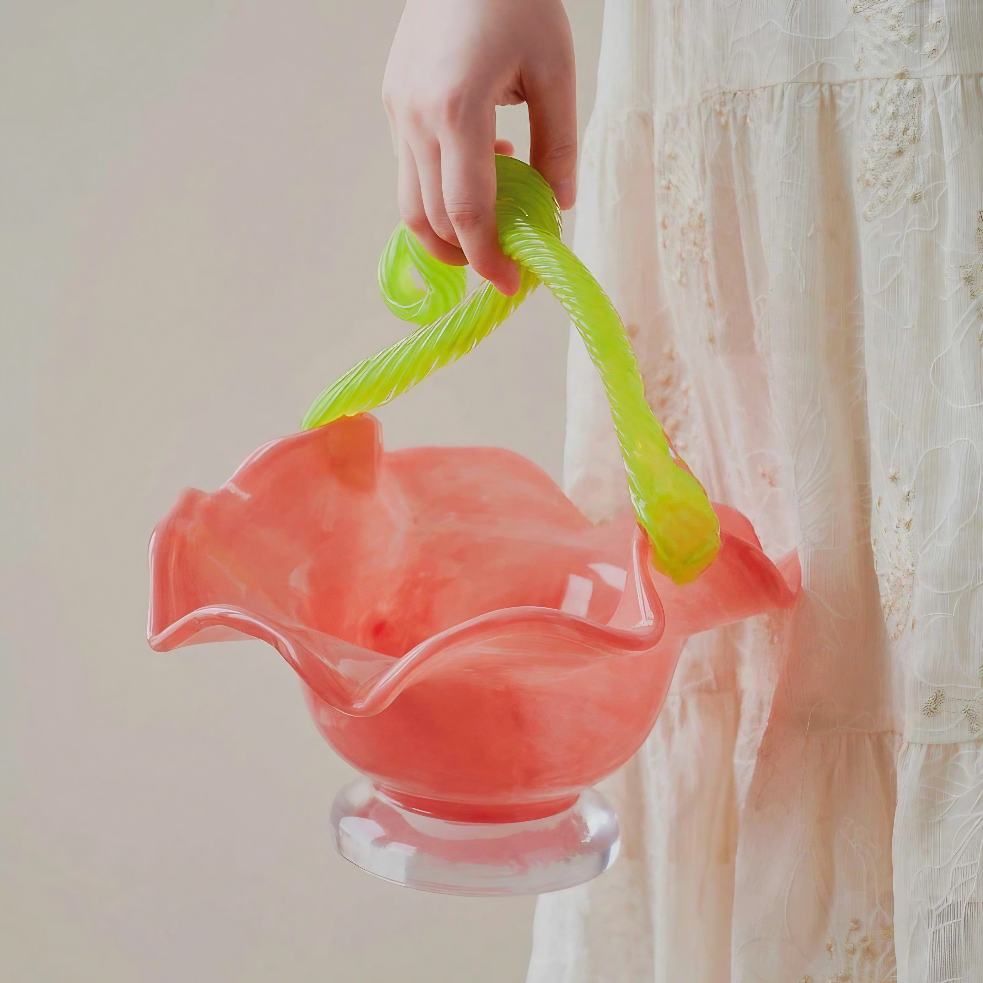 Floral Twist Glass Bowl