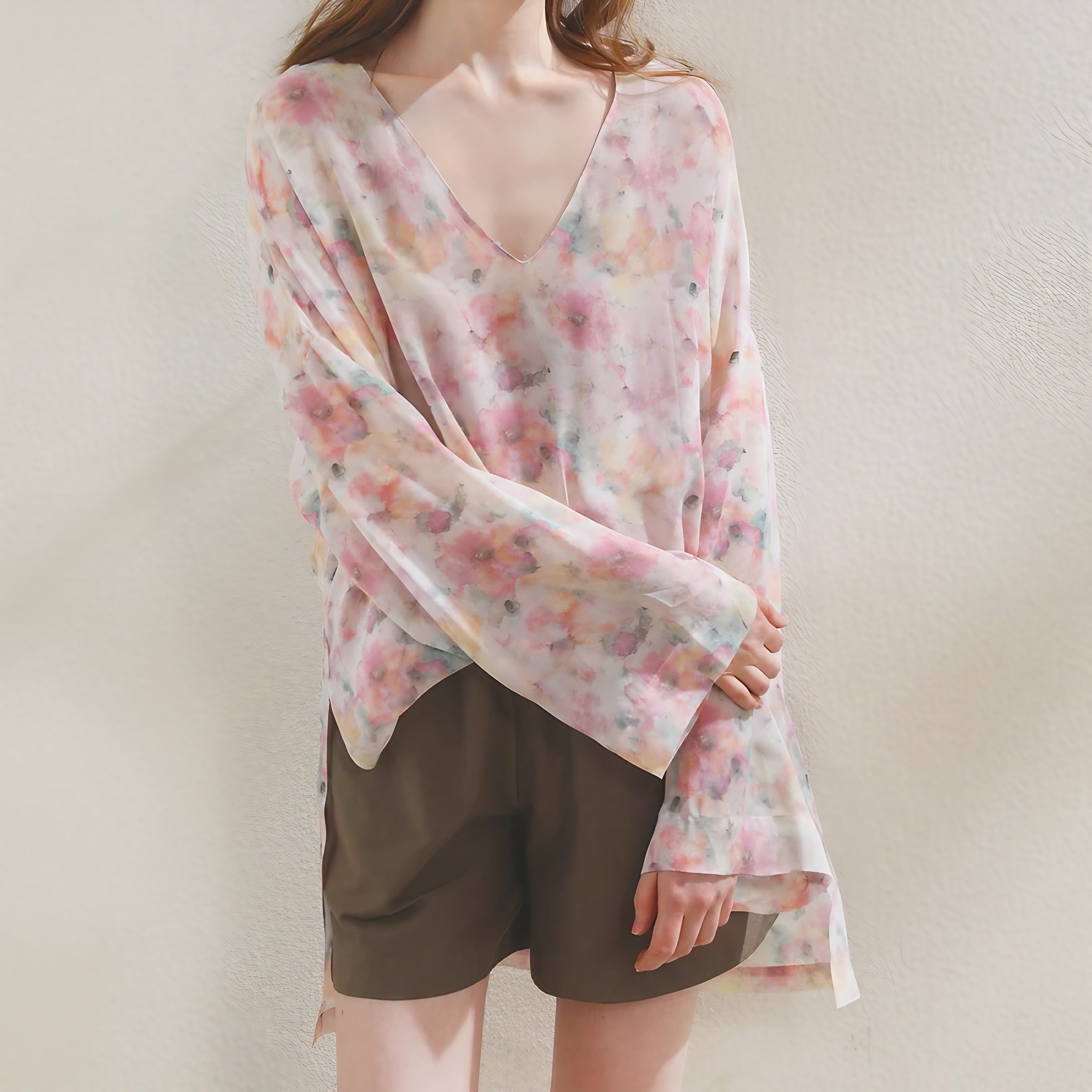 Floral Veil Blouse