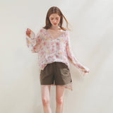 Floral Veil Blouse
