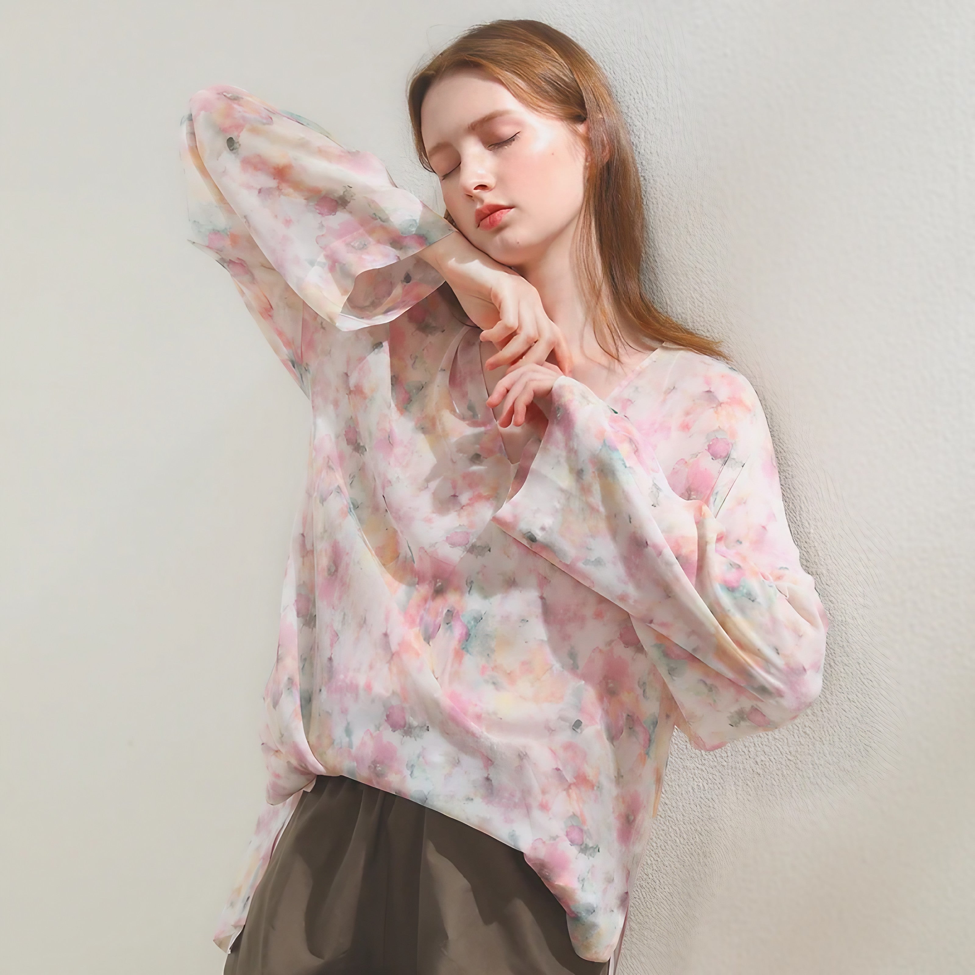 Floral Veil Blouse