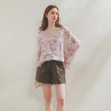 Floral Veil Blouse