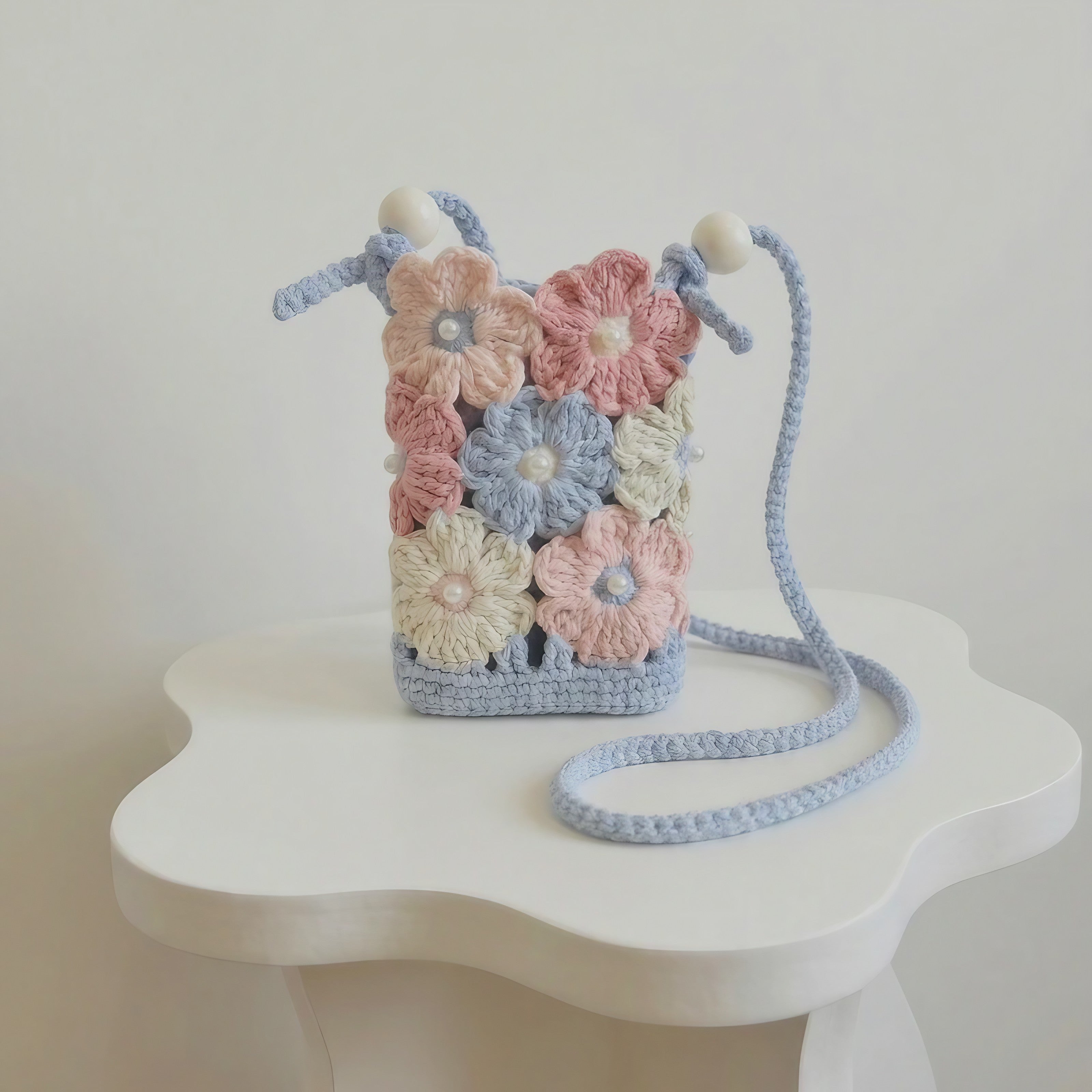 Flower Crochet Bucket Bags
