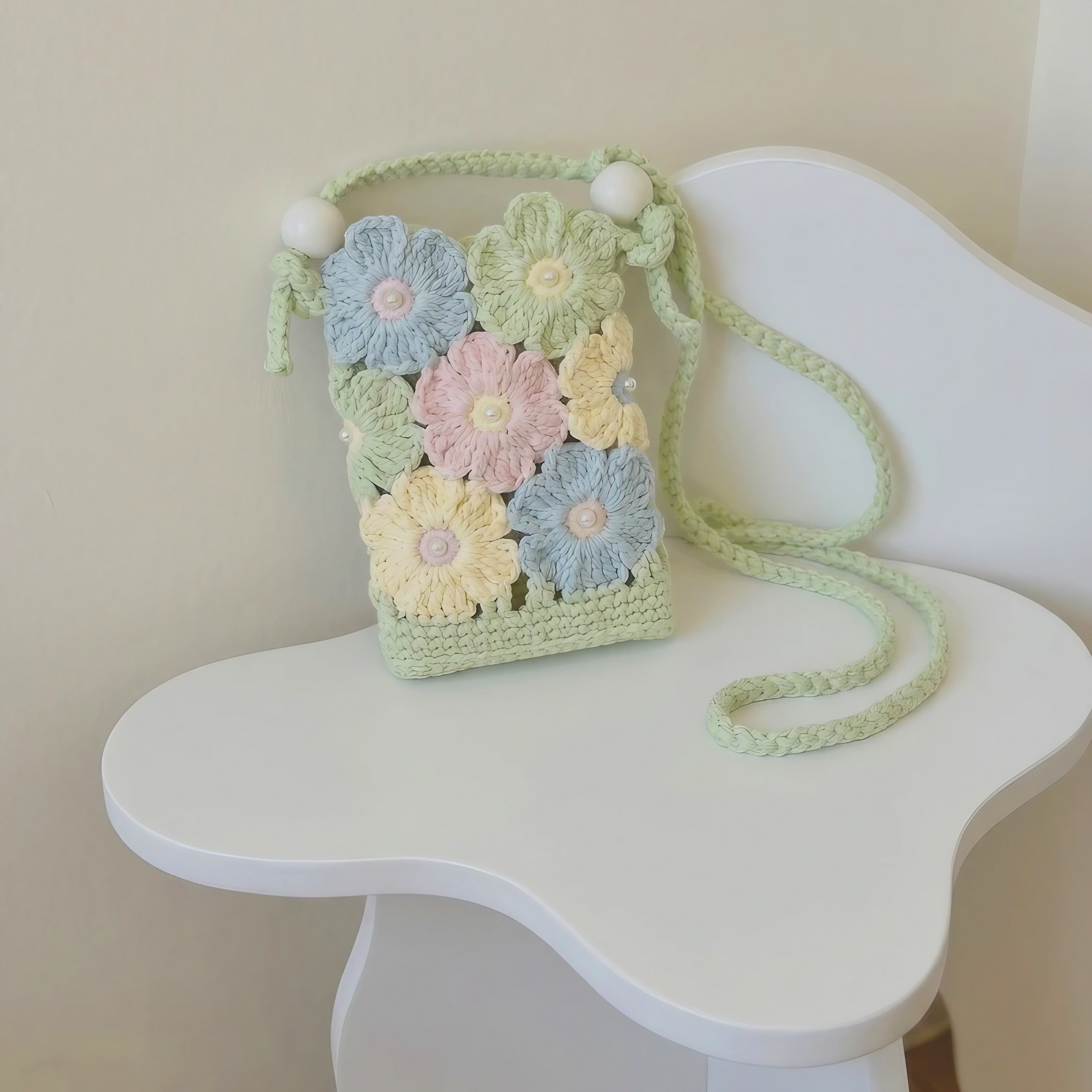 Flower Crochet Bucket Bags