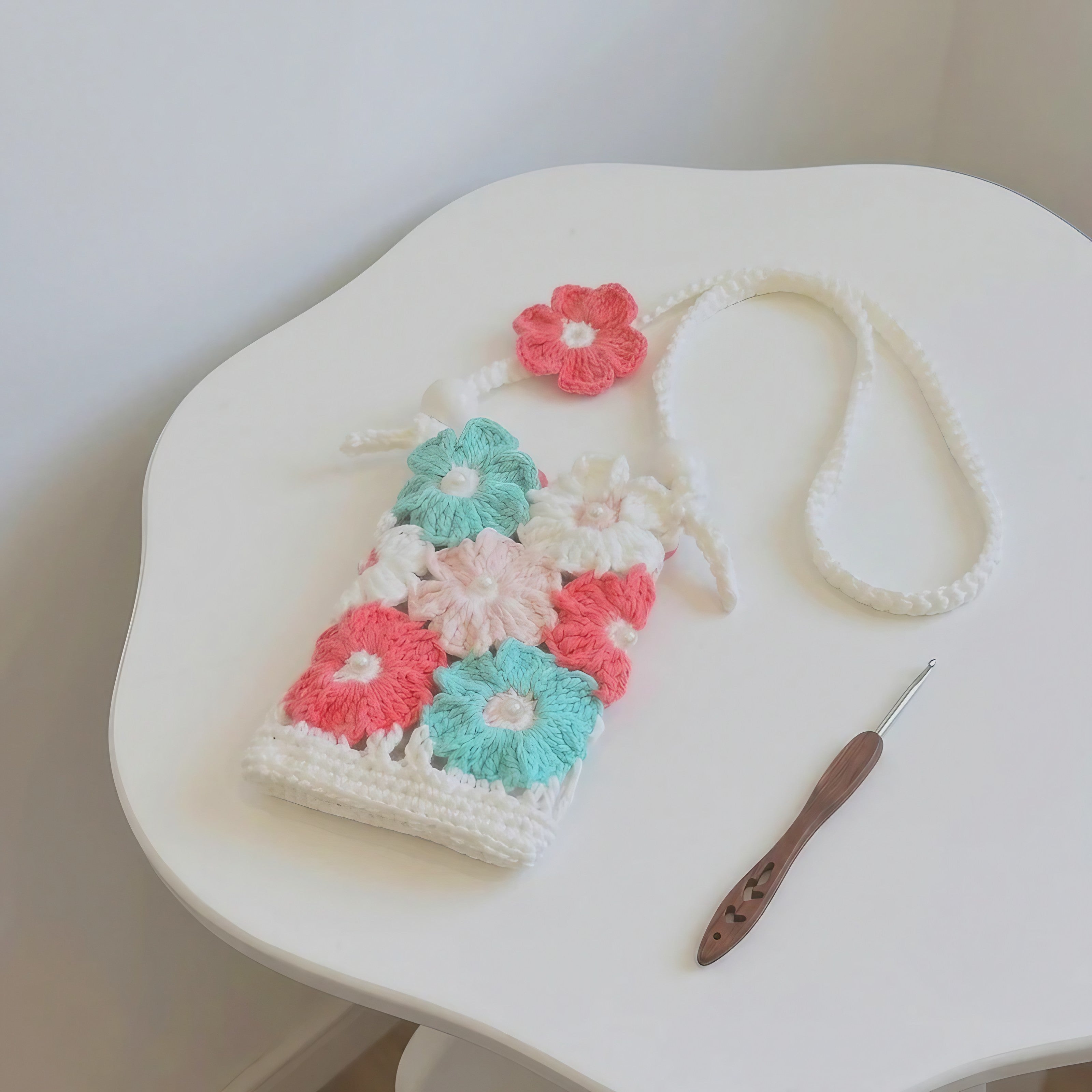 Flower Crochet Bucket Bags