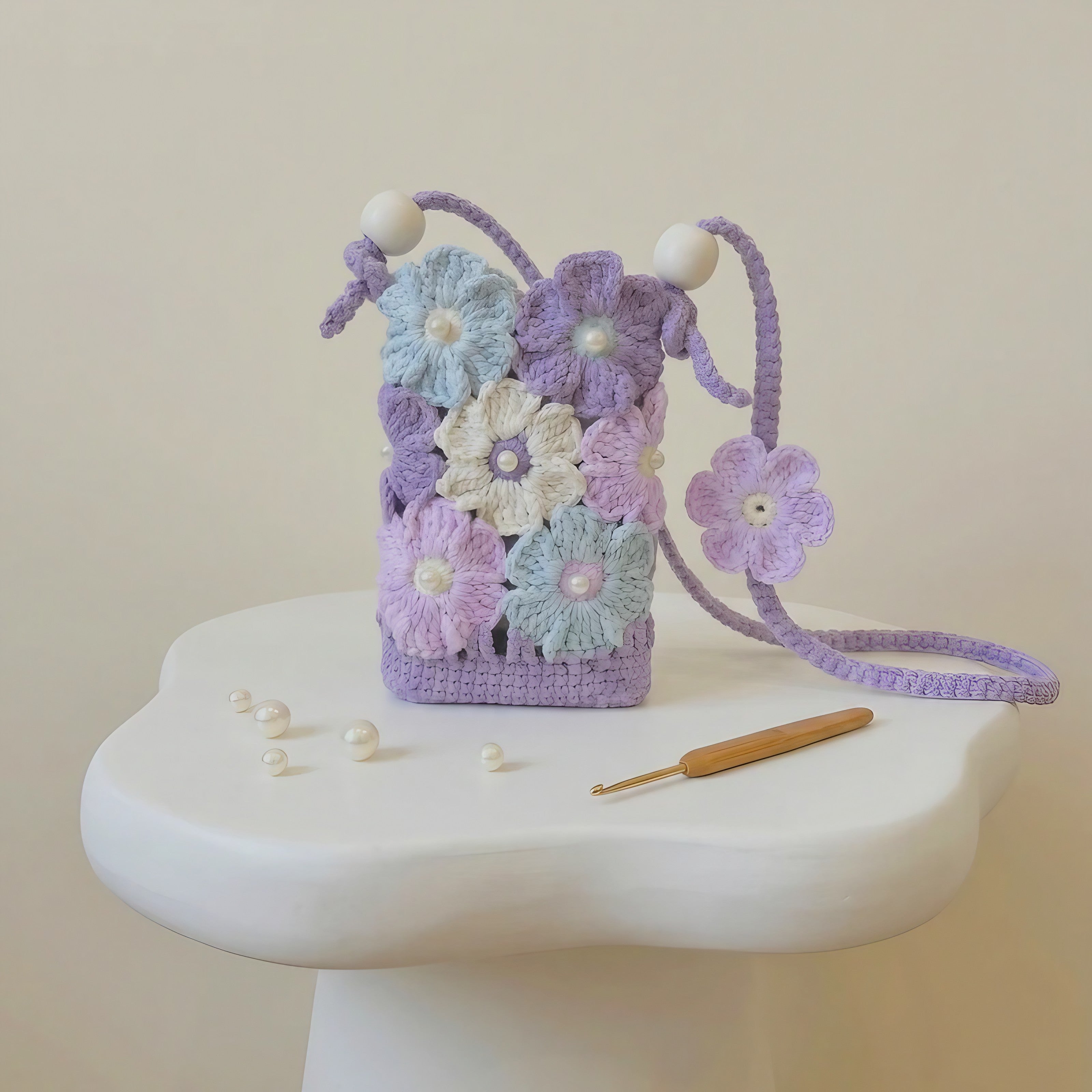 Flower Crochet Bucket Bags