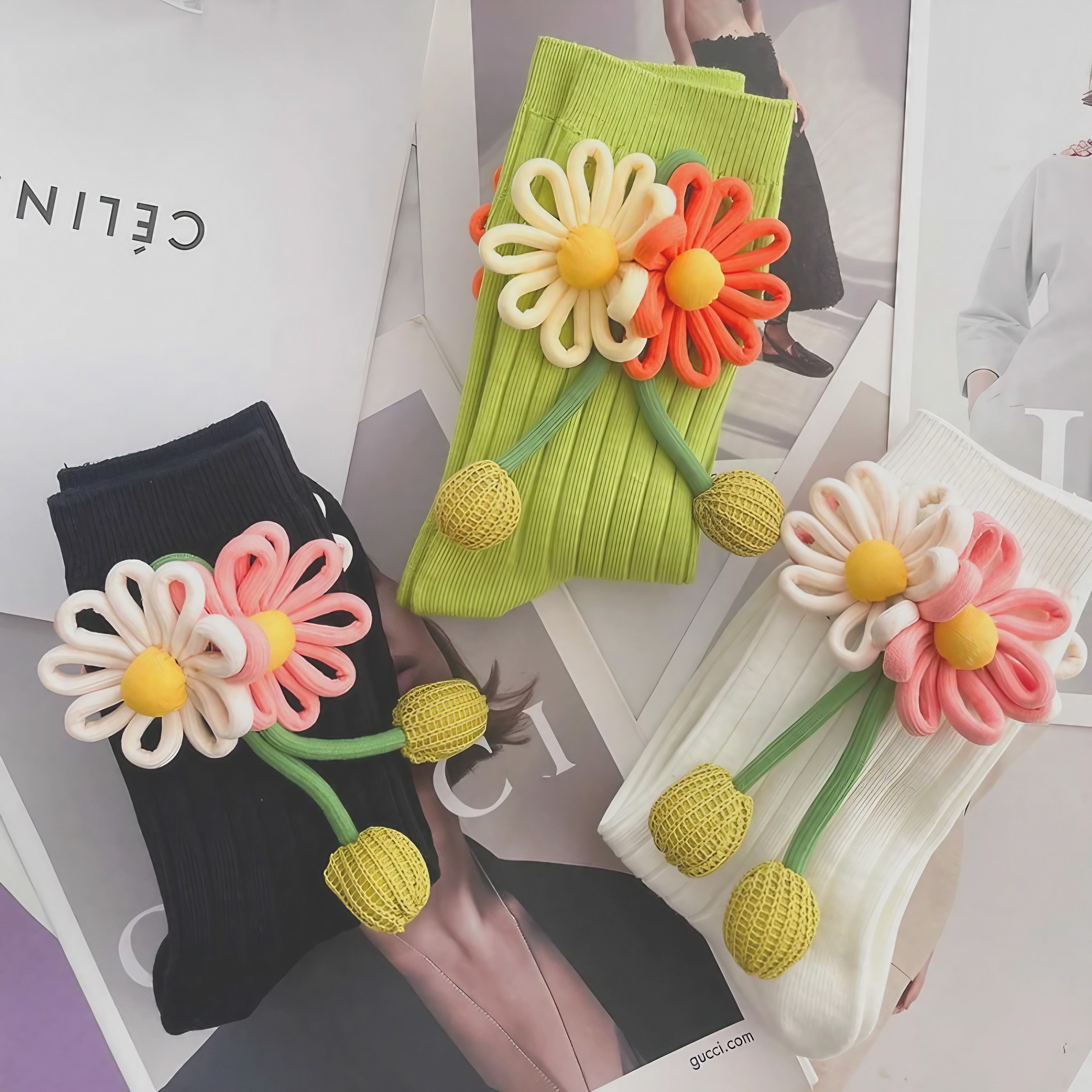 Flower Puff Socks
