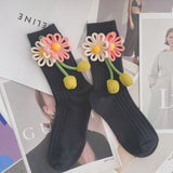 Flower Puff Socks