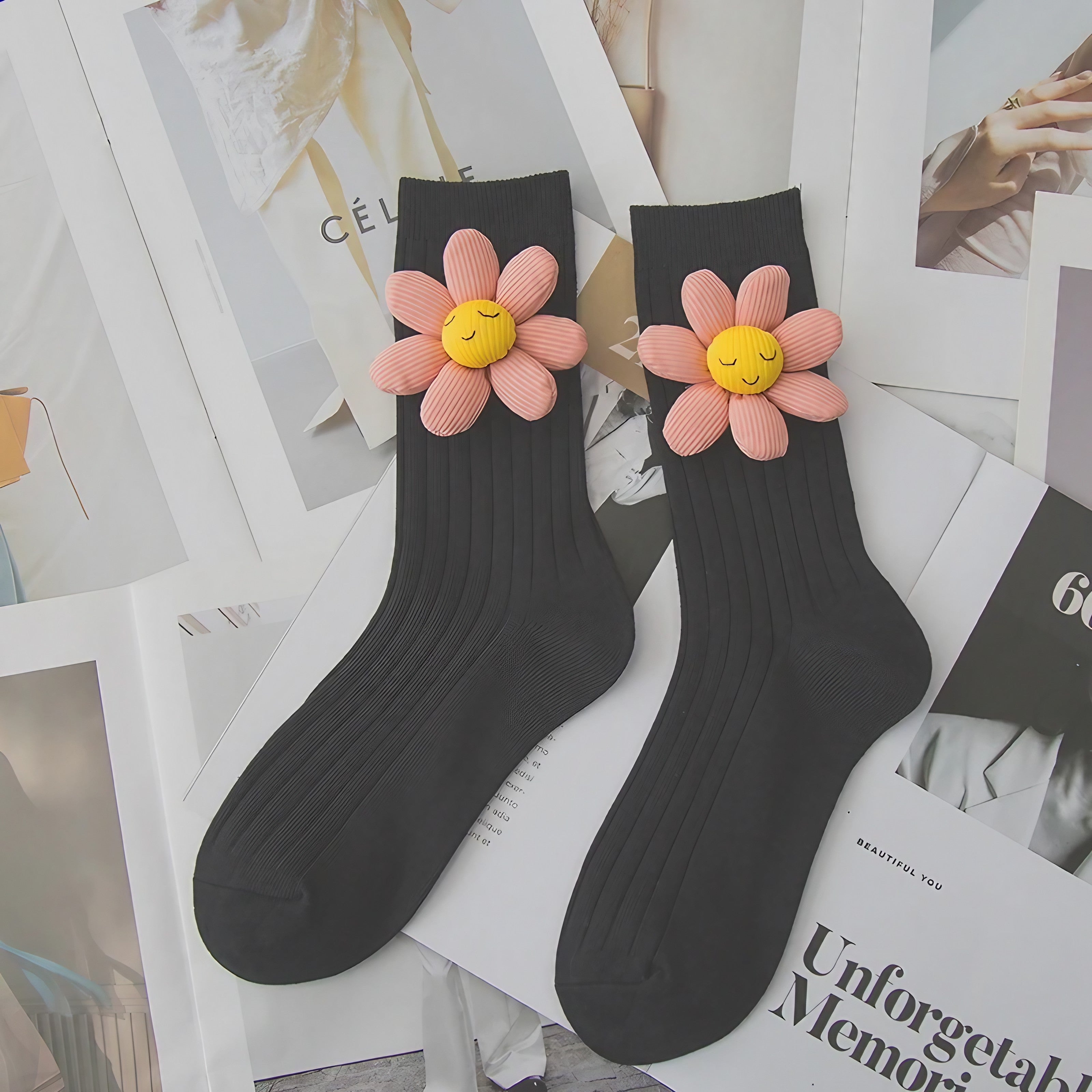 Flower Puff Socks