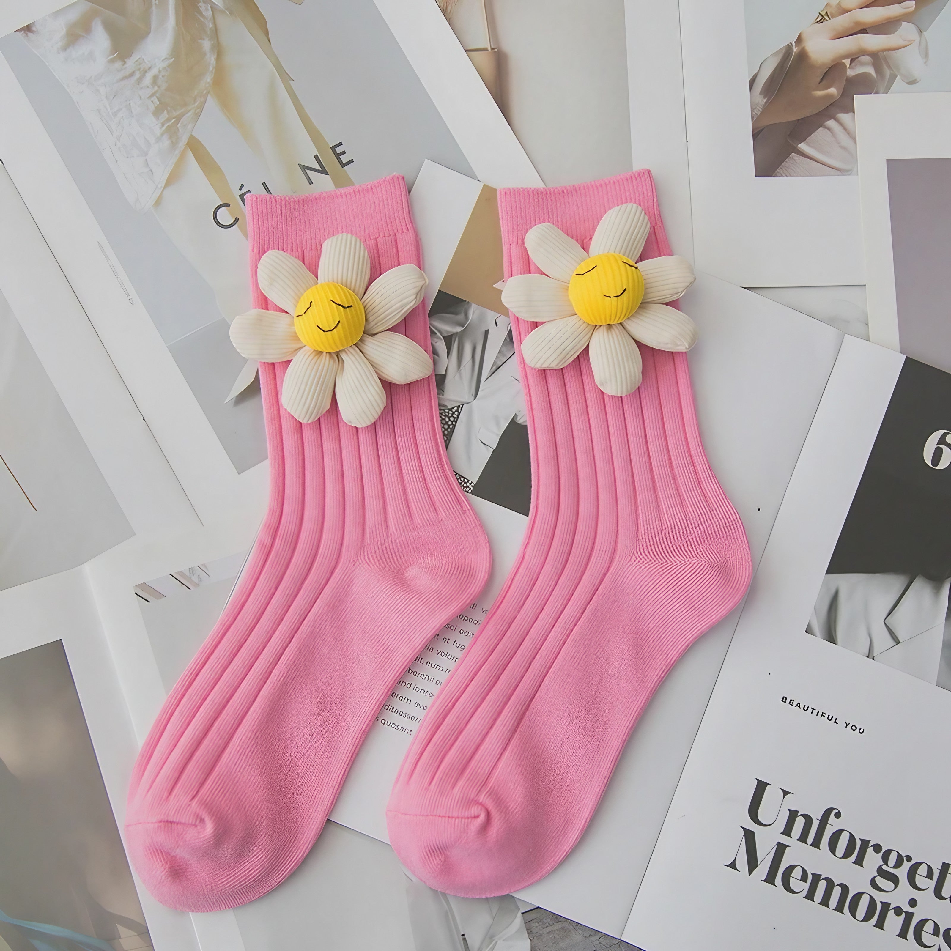 Flower Puff Socks