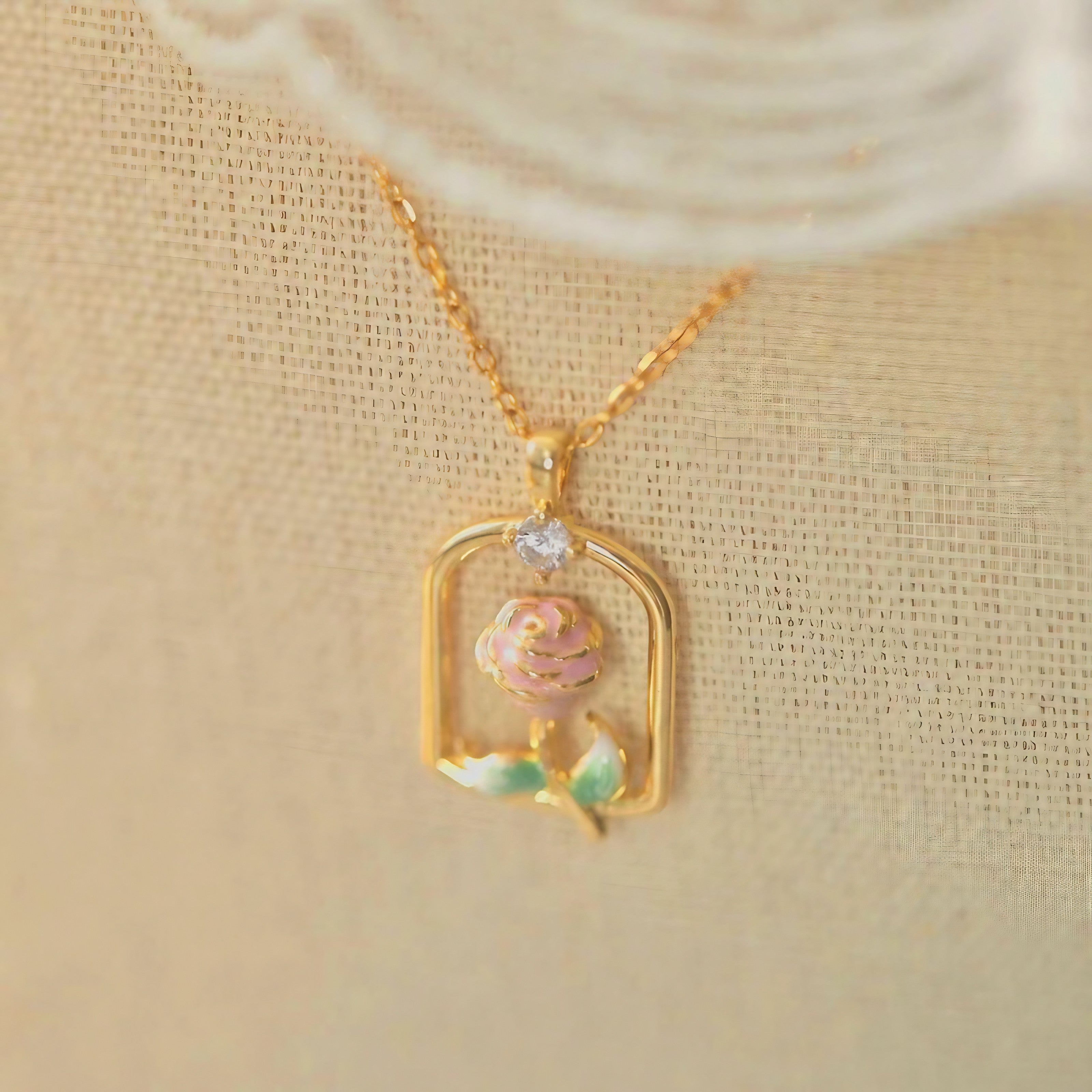 Rosebud Charm Necklace