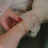 Golden Leaf Pearl Bracelet