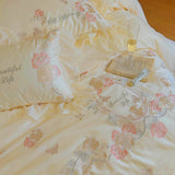 Graceful Floral Frill Bedding Set