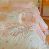Graceful Floral Frill Bedding Set