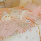 Graceful Floral Frill Bedding Set