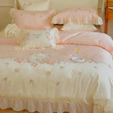 Graceful Floral Frill Bedding Set