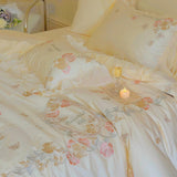 Graceful Floral Frill Bedding Set