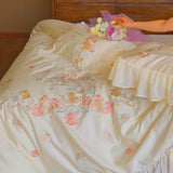Graceful Floral Frill Bedding Set