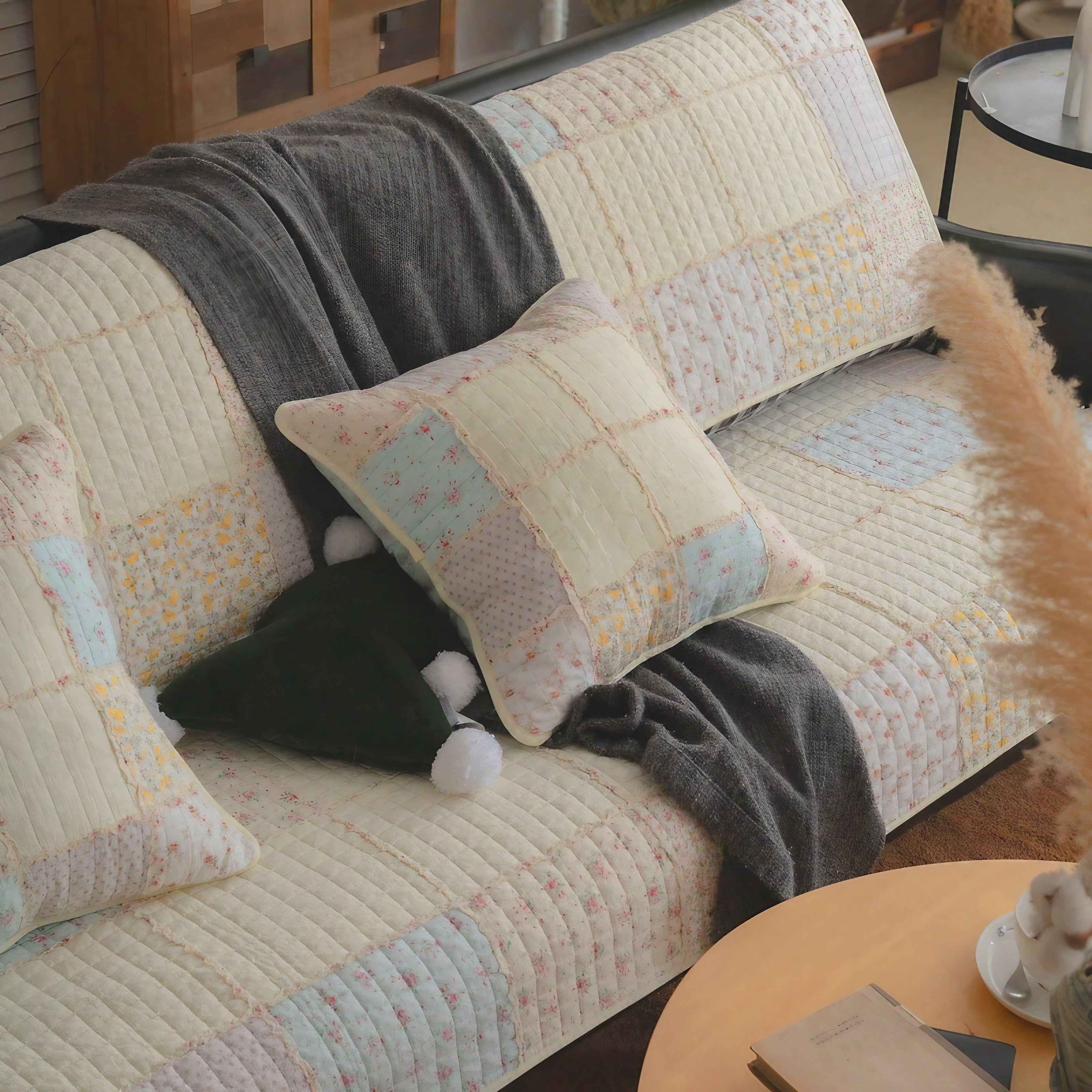 Vintage Rose Patchwork Cushion Covers