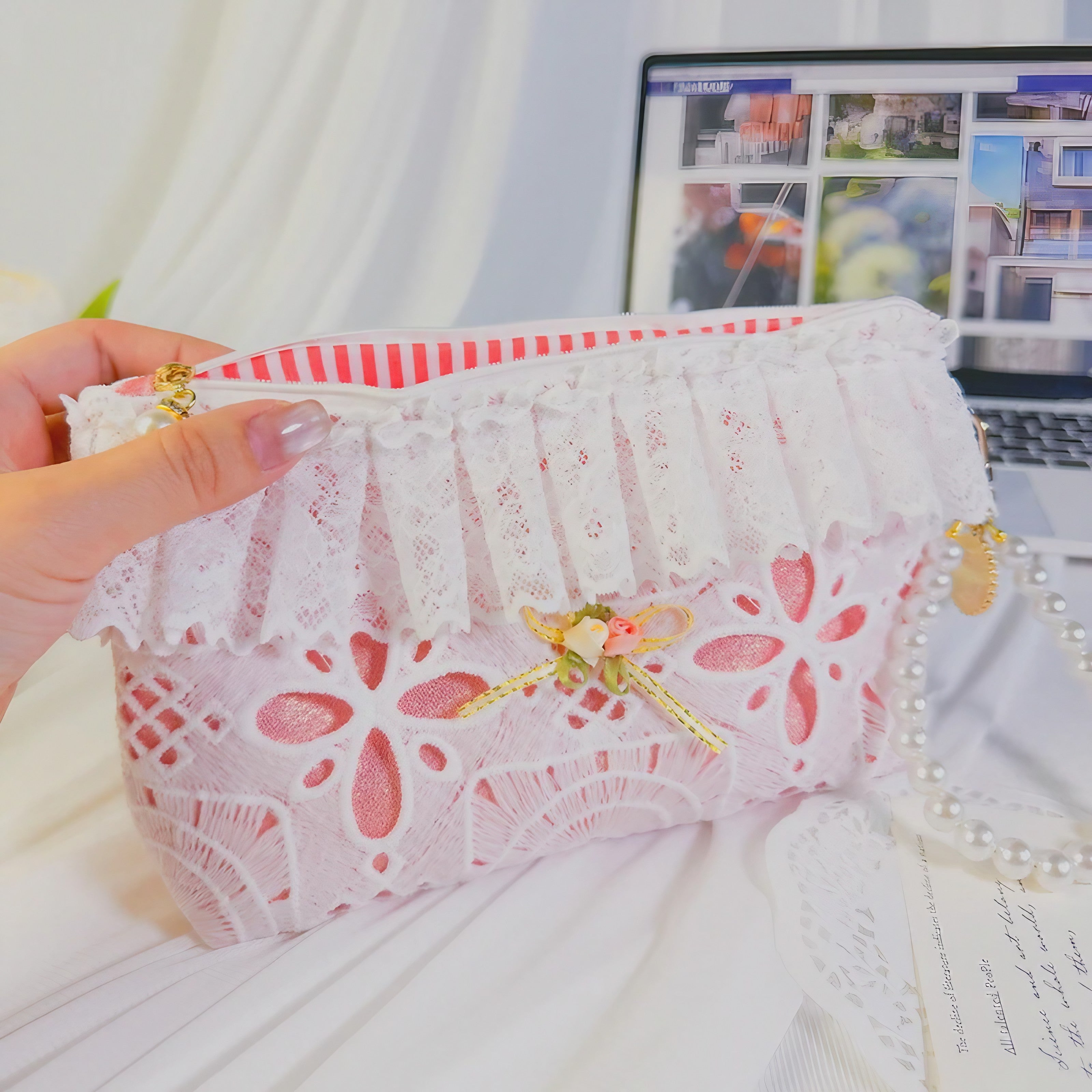Lace Blossom Pouch