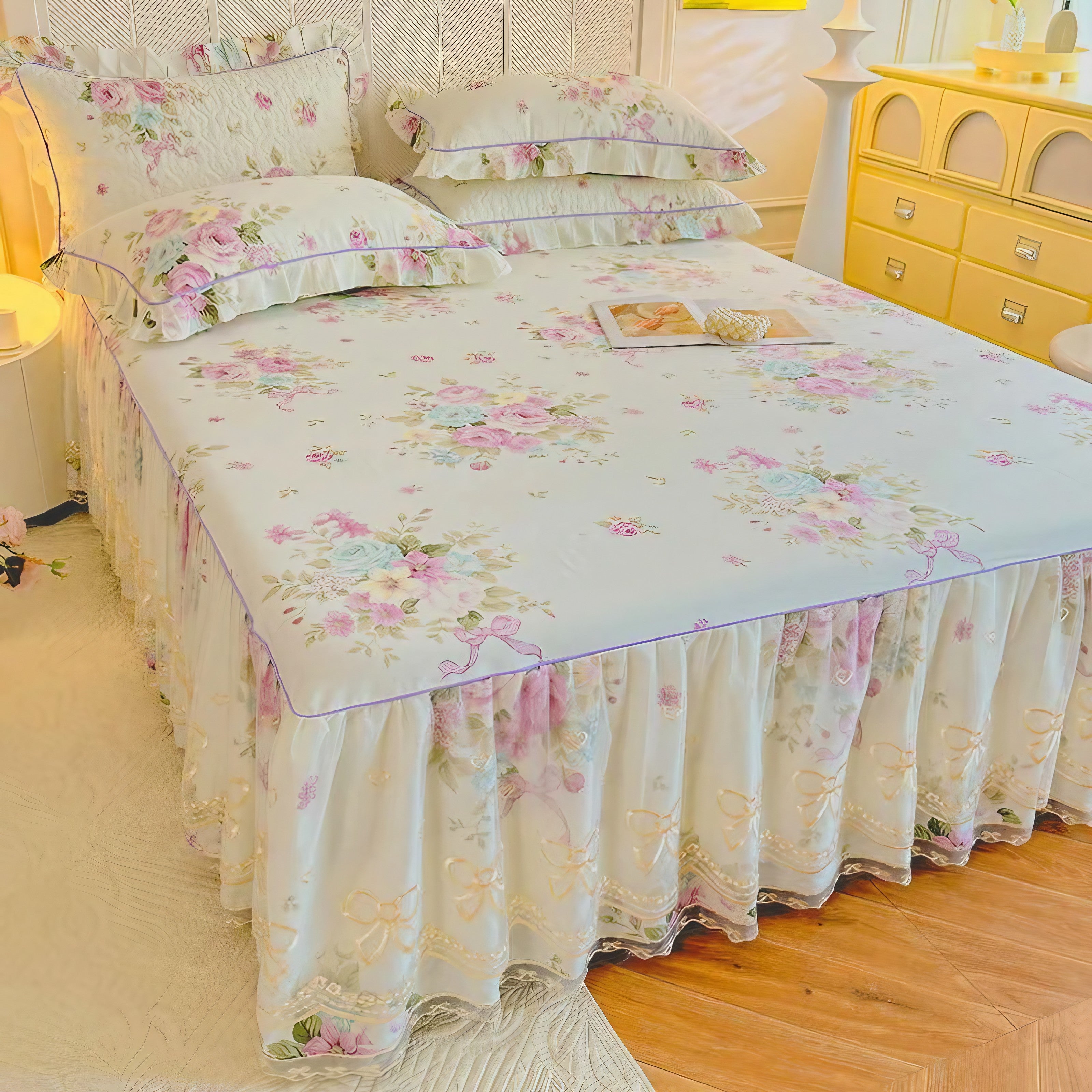 Lilac Rose Bloom Pillowcase