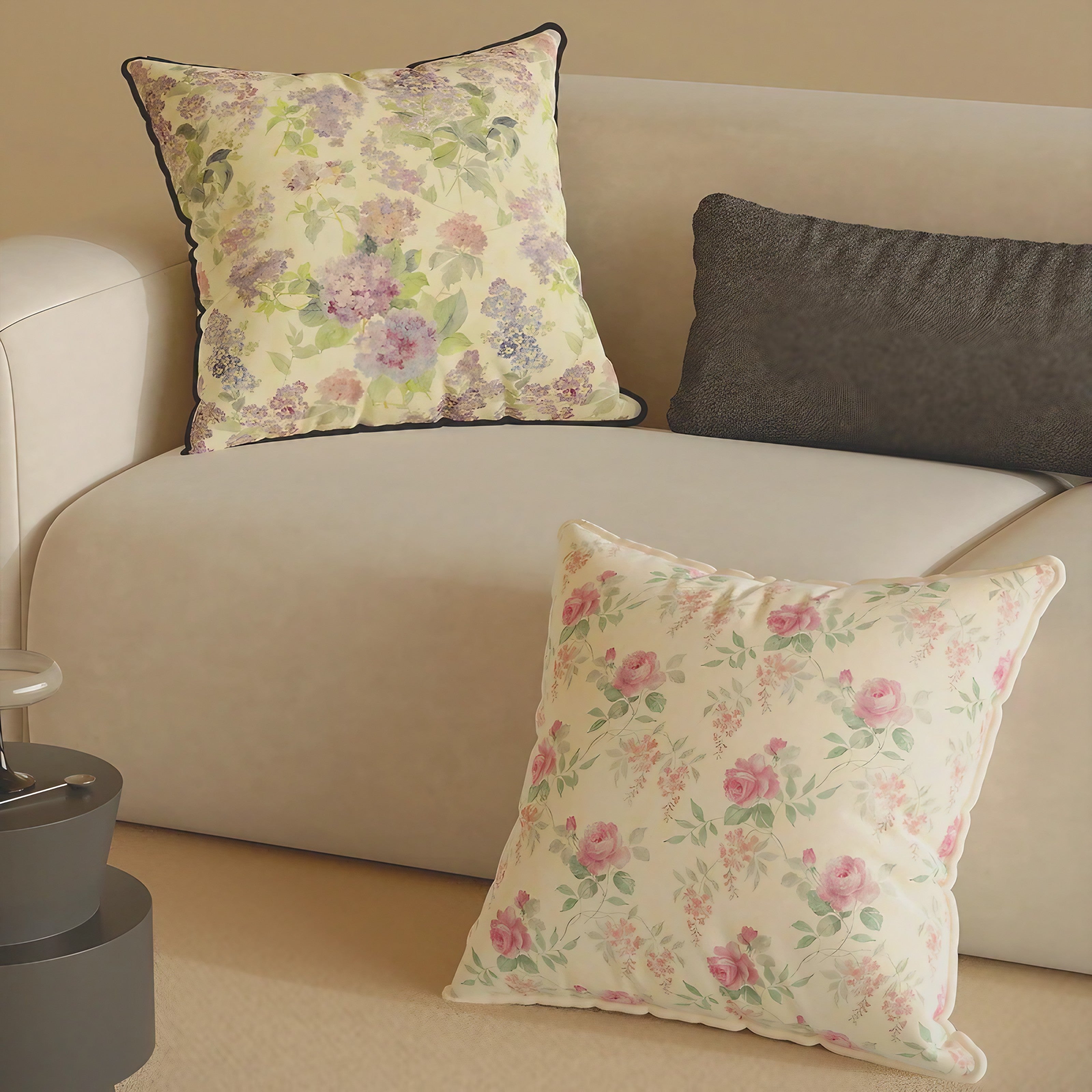 Hydrangea Rose Cushion Covers