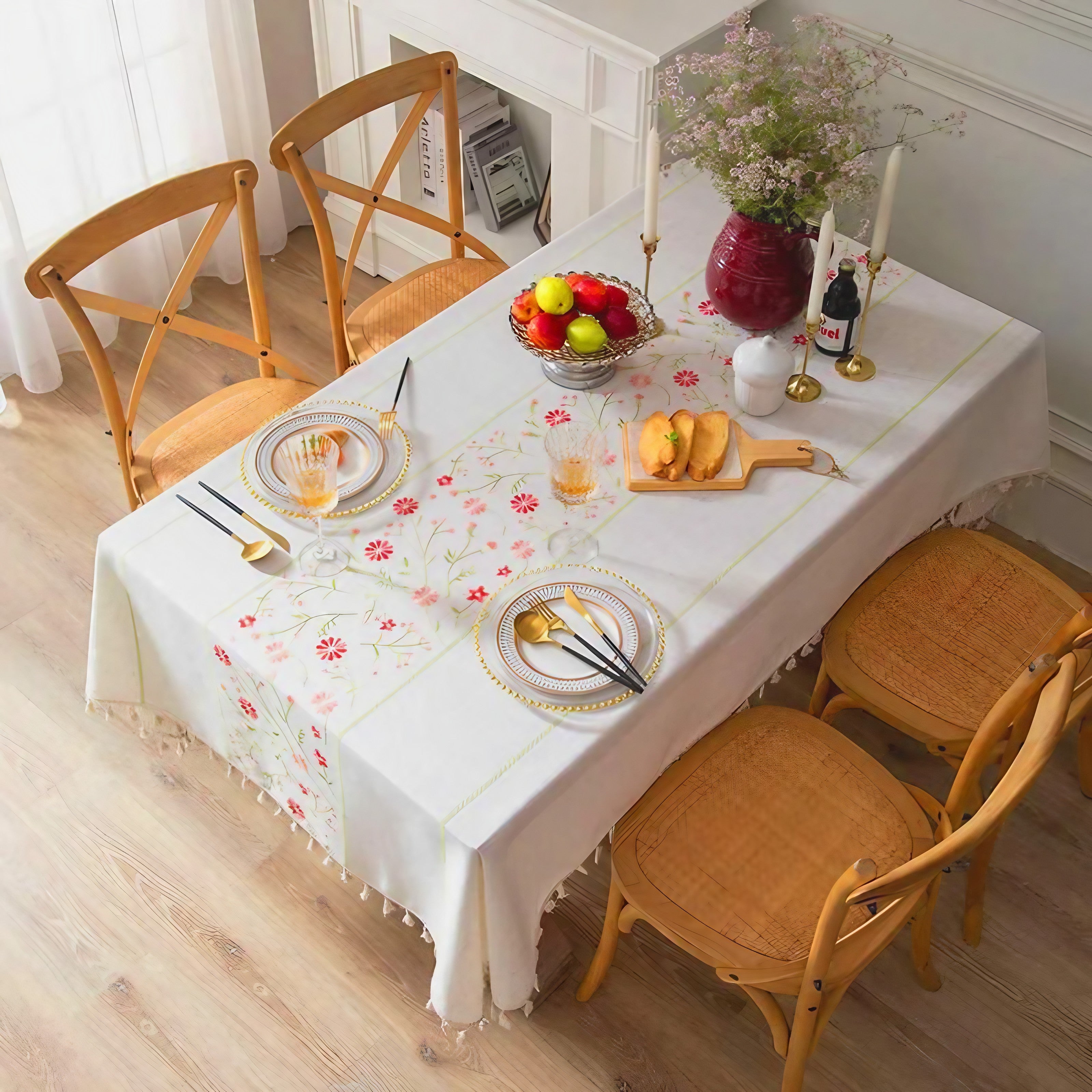 Meadow Stitch Linen Tablecloth