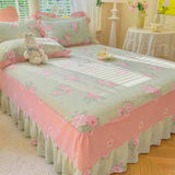 Mint Rose Ruffle Pillowcase