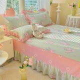 Mint Rose Ruffle Pillowcase