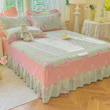 Mint Rose Ruffle Pillowcase